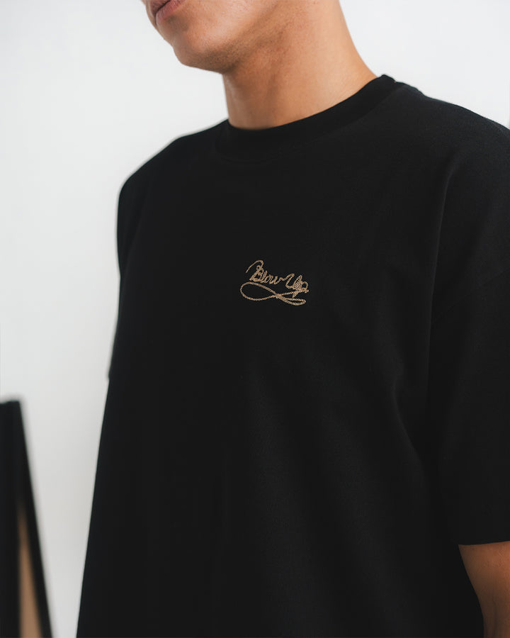 LASSO REGULAR FIT BLACK T-SHIRT