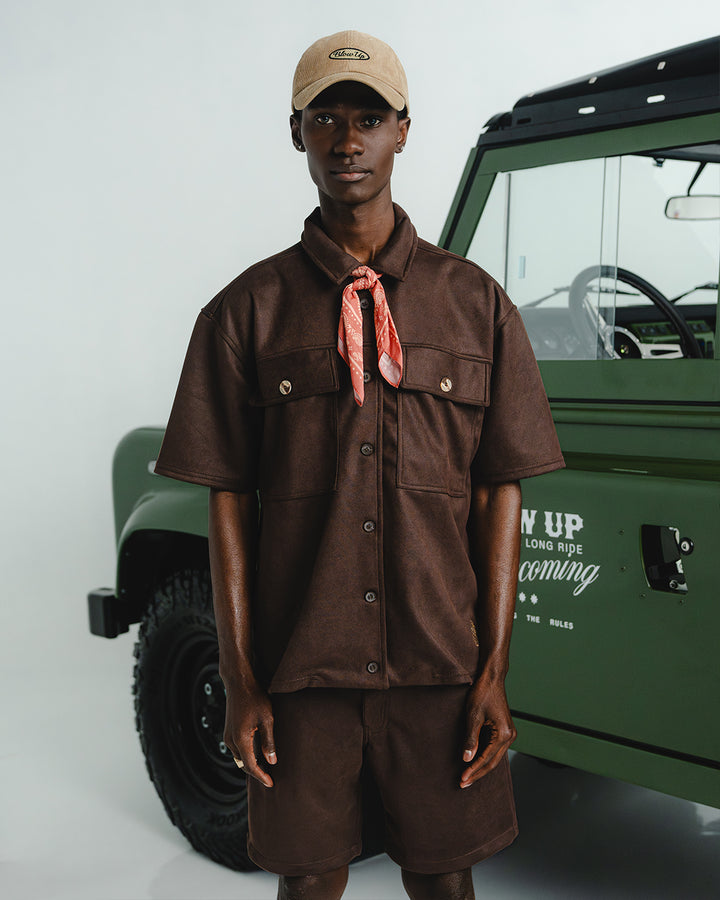 WESTERN BROWN OVERSIZED SHIRT