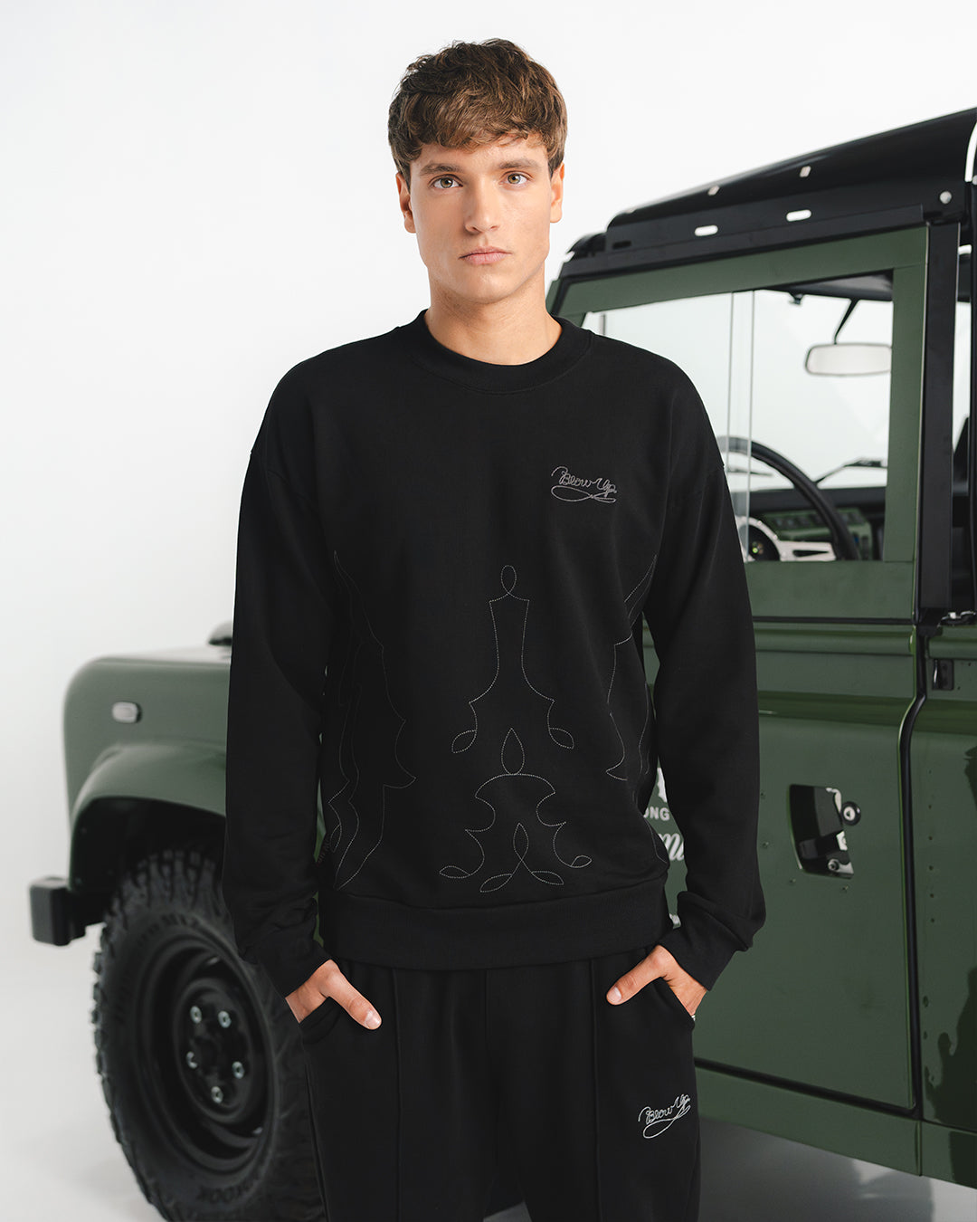 HOMECOMING BLACK CREWNECK SWEATER