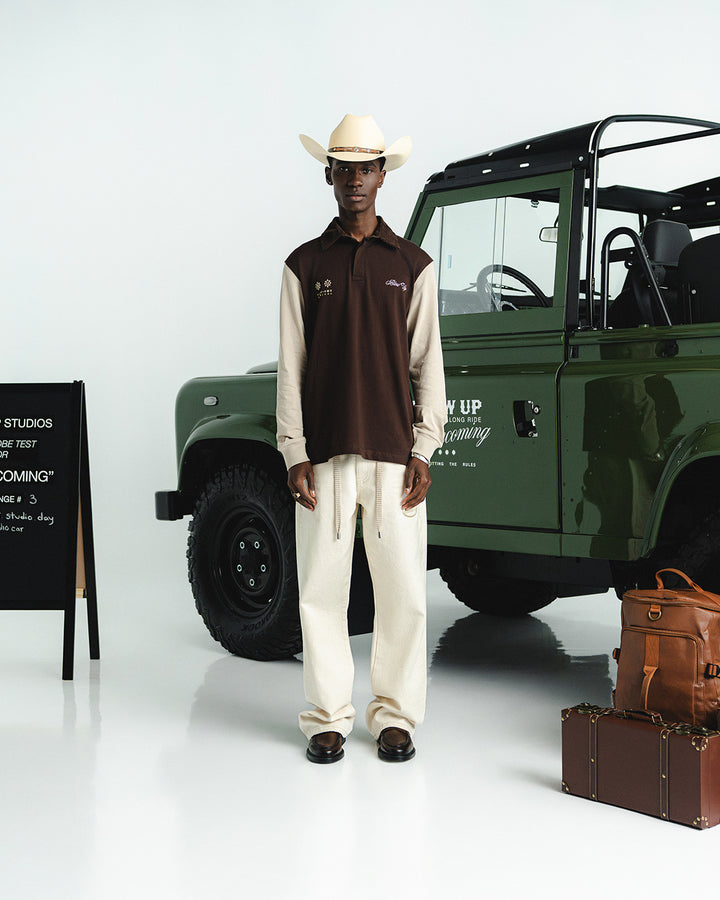DESERT BROWN LONGSLEEVE POLO
