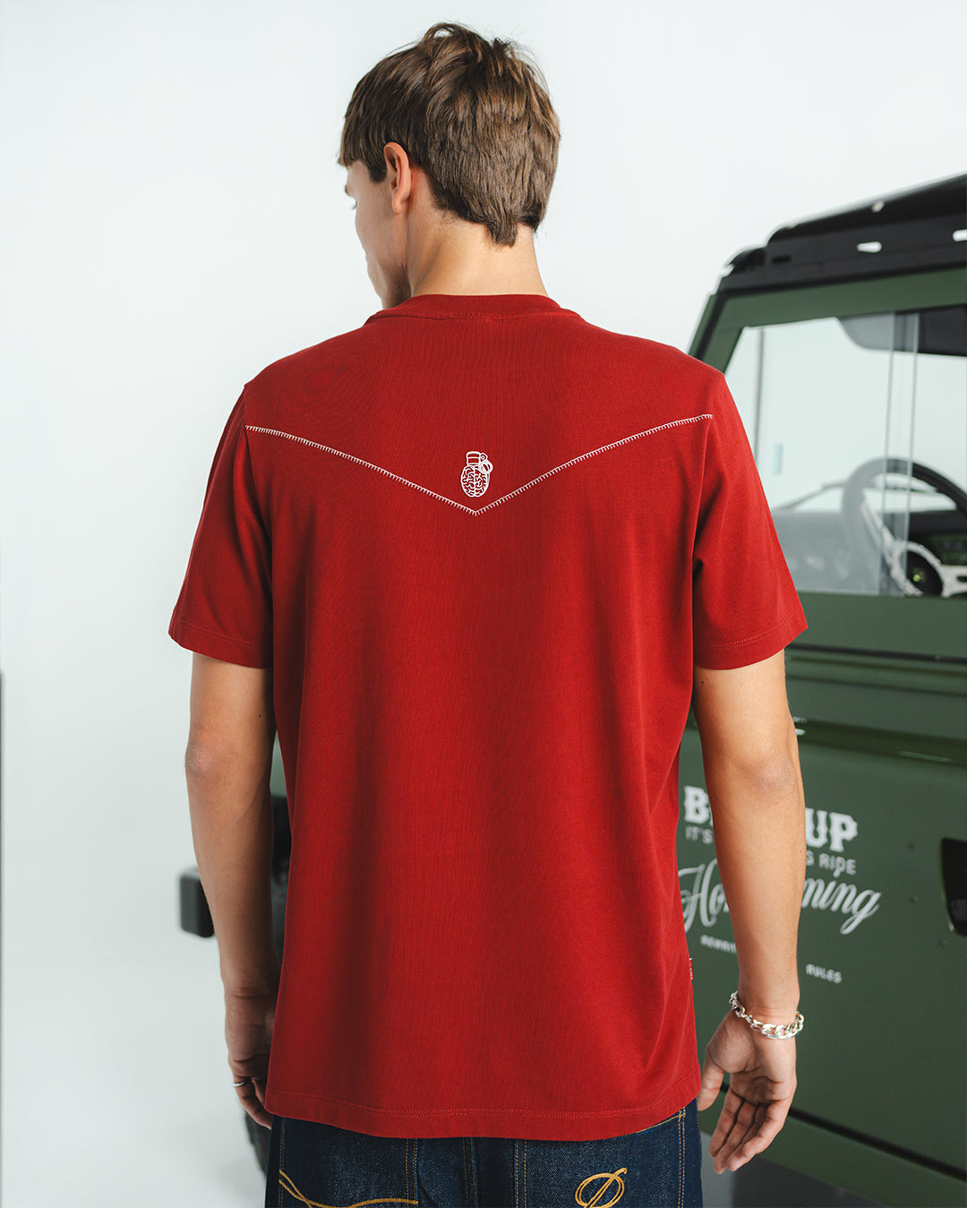 LASSO REGULAR FIT RED WINE T-SHIRT