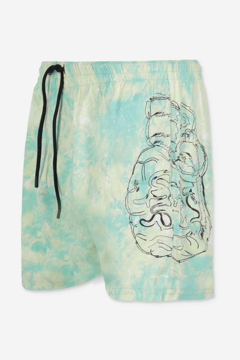 Marble Green Swim Short