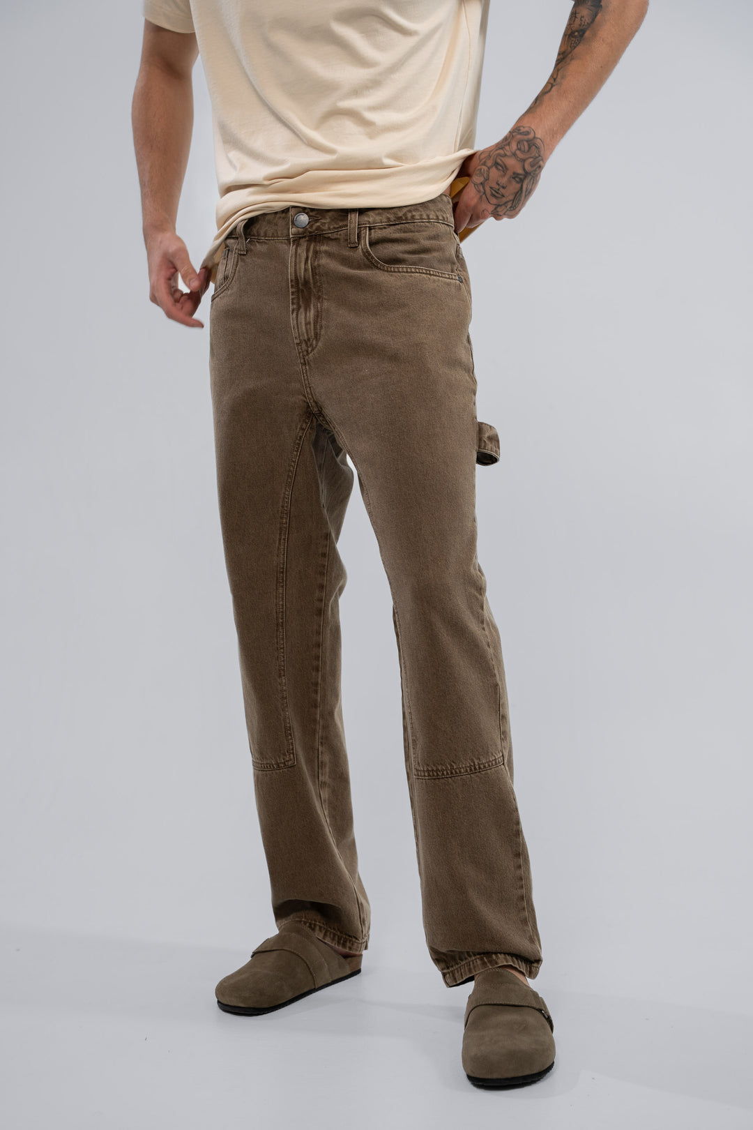 STRAIGHT FIT CAMEL CARPENTER JEAN