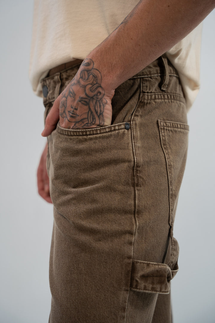 STRAIGHT FIT CAMEL CARPENTER JEAN