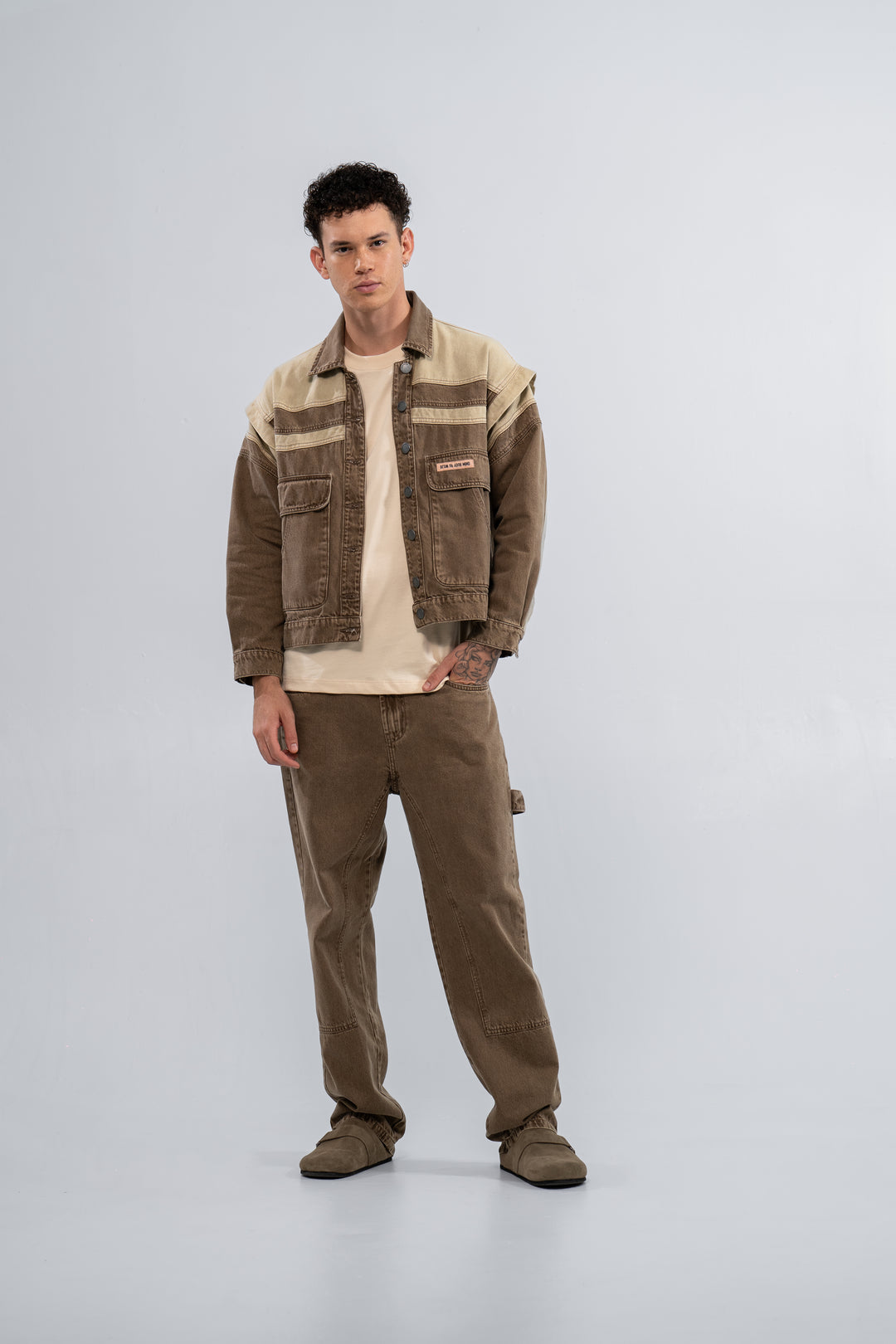 STRAIGHT FIT CAMEL CARPENTER JEAN