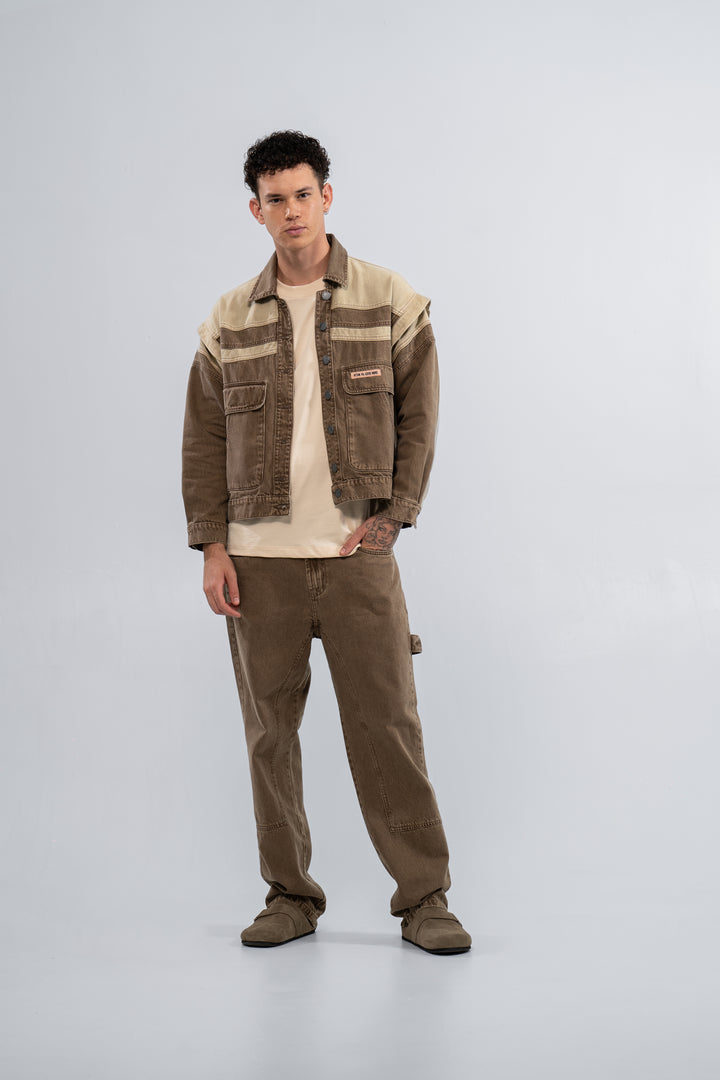 STRAIGHT FIT CAMEL CARPENTER JEAN