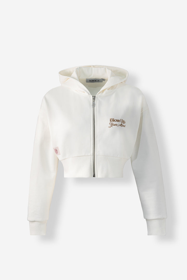 Short hoodie ivory