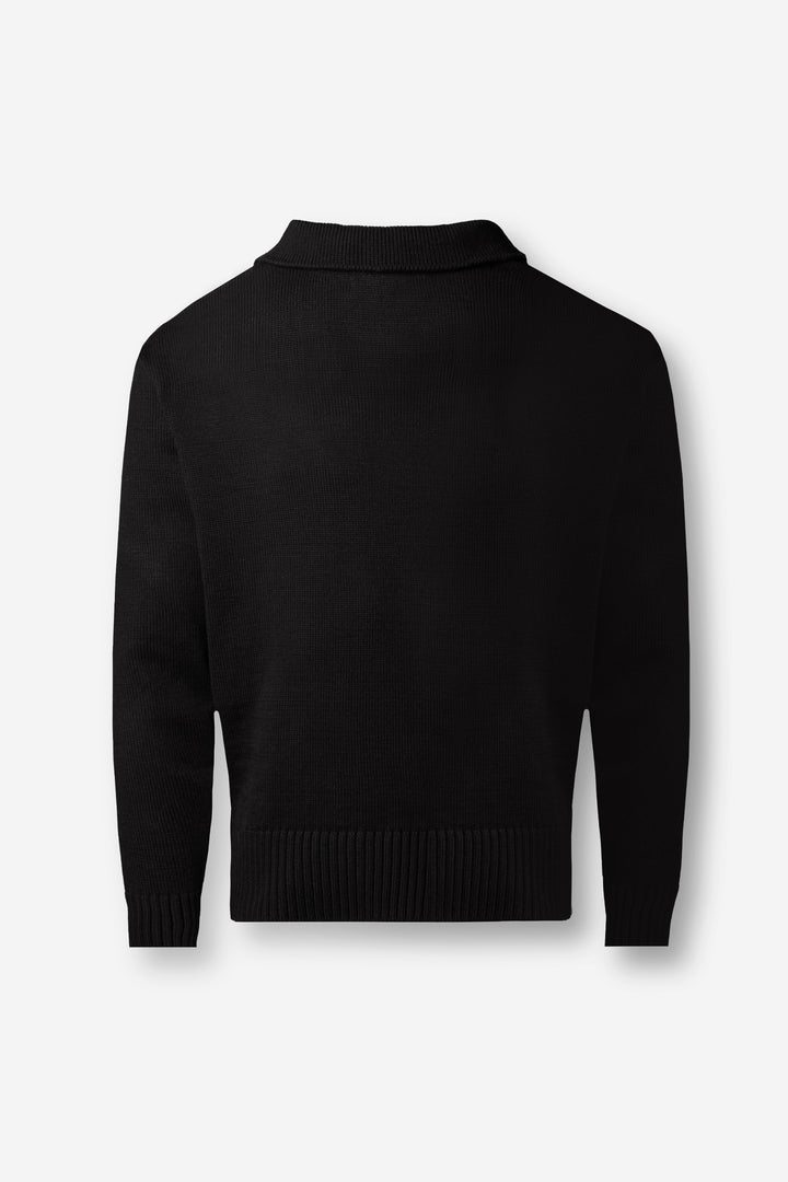 Knitted Polo Sweater black