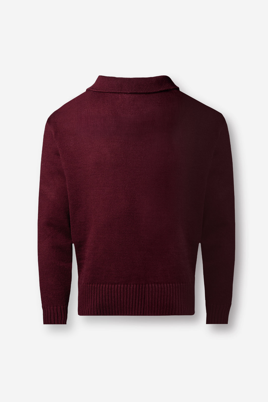 Knitted Polo Sweater red wine