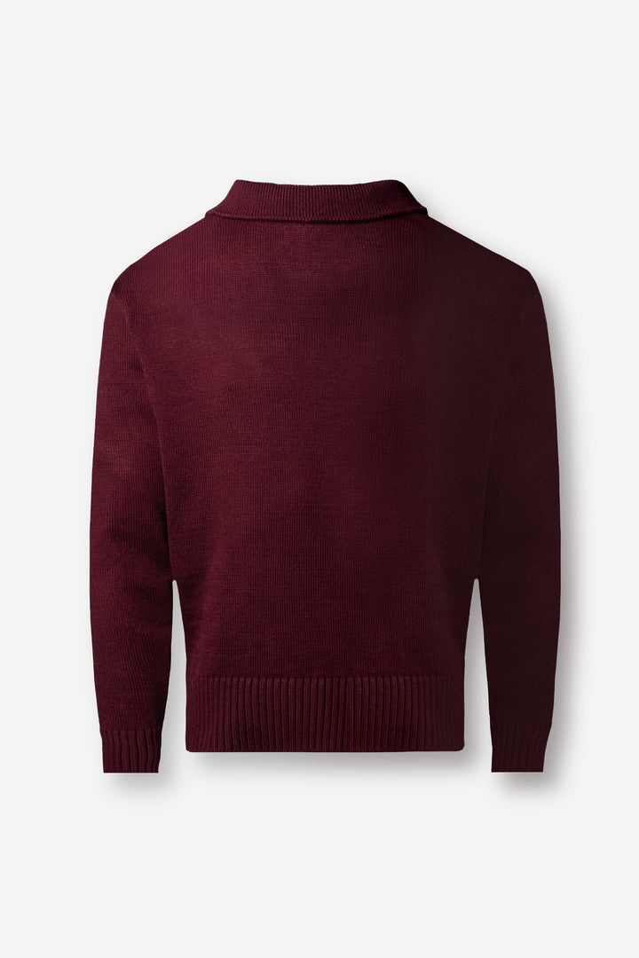 Knitted Polo Sweater red wine