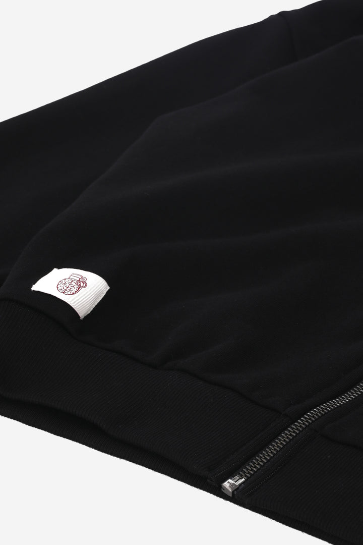 Cropped Zip Hoodie Black