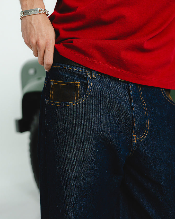 WESTERN STRAIGHT FIT BLUE JEAN