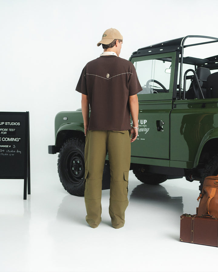 WESTERN OLIVE WIDE CARGO PANTS
