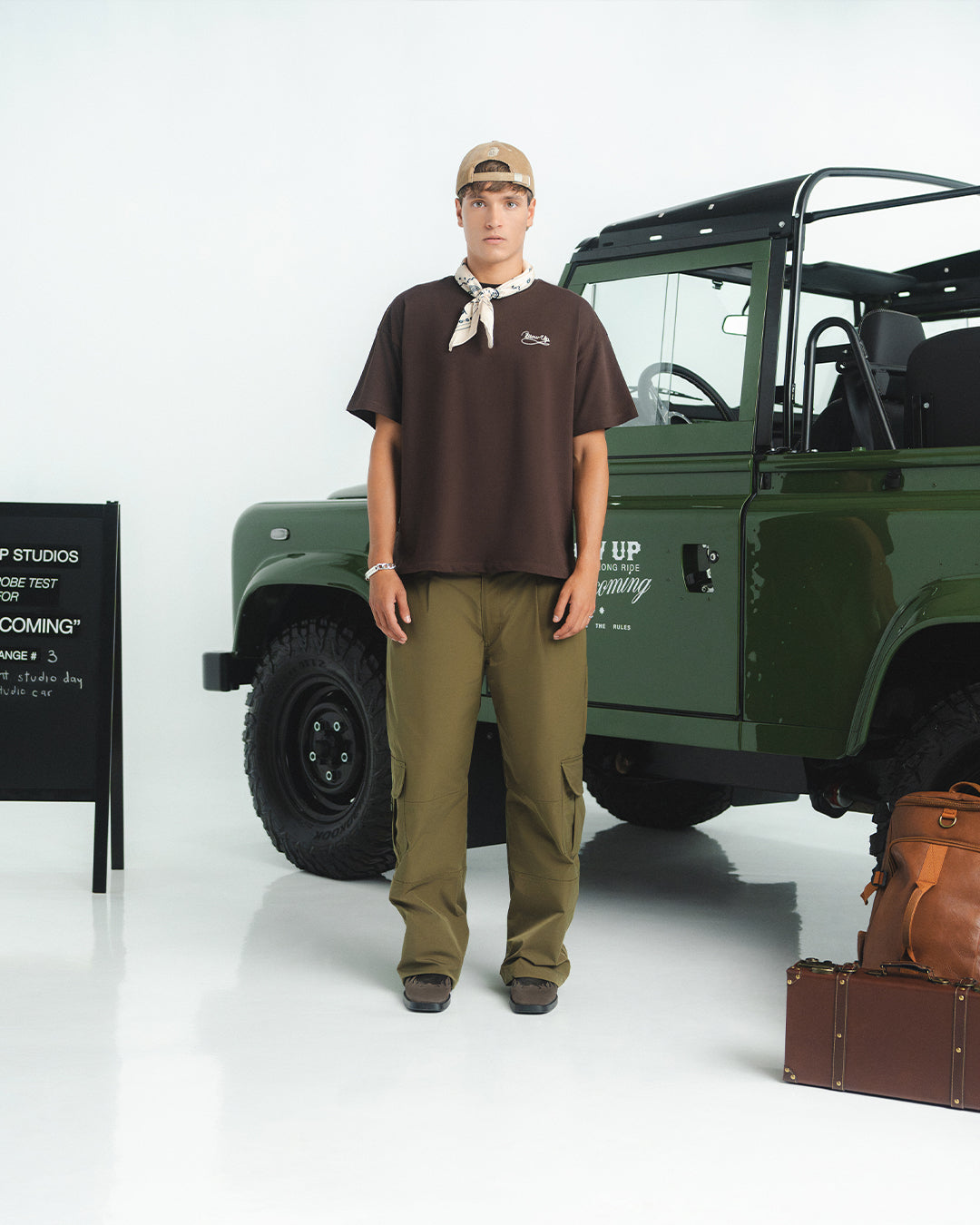 WESTERN OLIVE WIDE CARGO PANTS