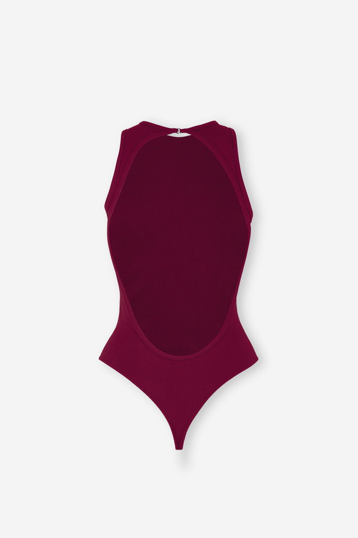 Sleeveless Bodysuit Red Wine