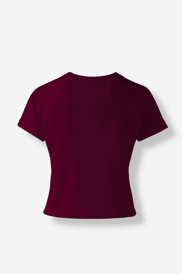 Short sleeve Top red wine in cotton