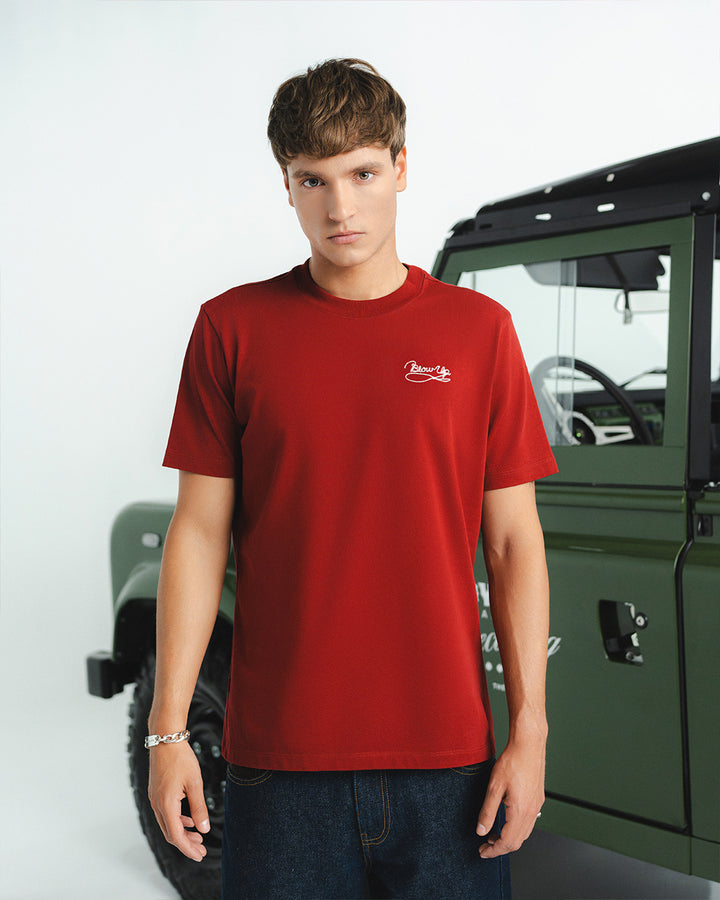 LASSO REGULAR FIT RED WINE T-SHIRT