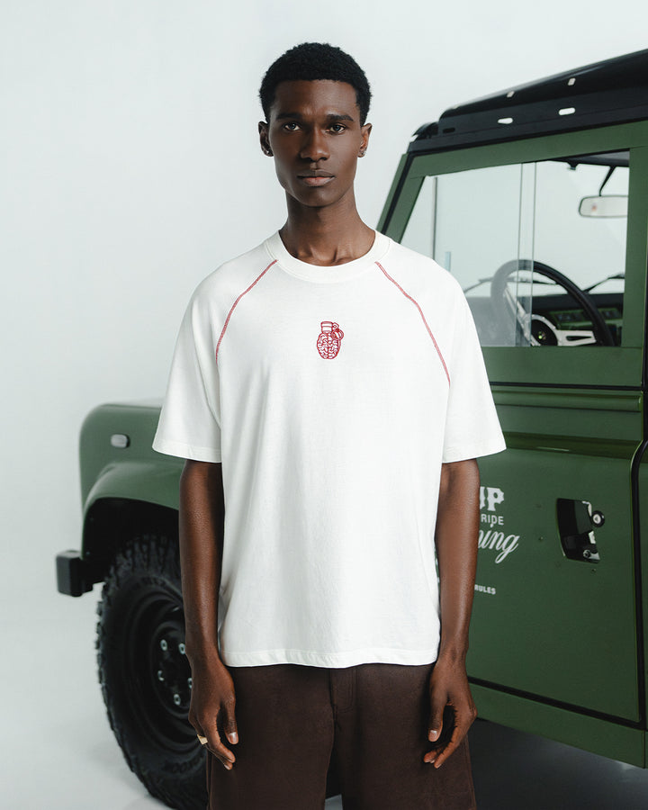 RED GRANADE SLIM FIT IVORY T-SHIRT