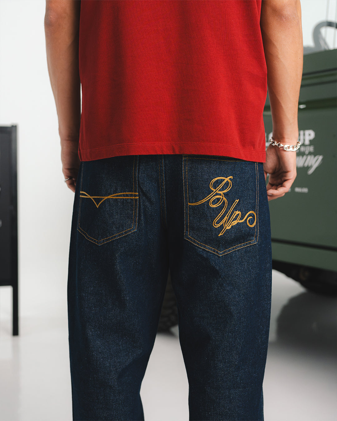 WESTERN STRAIGHT FIT BLUE JEAN