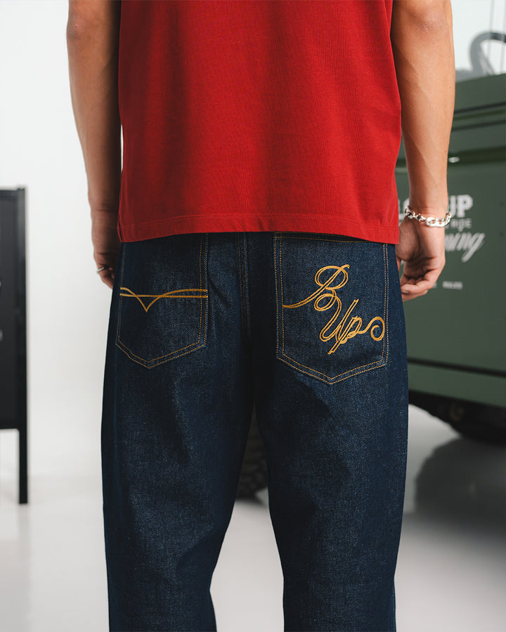 WESTERN STRAIGHT FIT BLUE JEAN