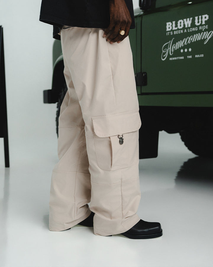 WESTERN OATMEAL WIDE CARGO PANTS