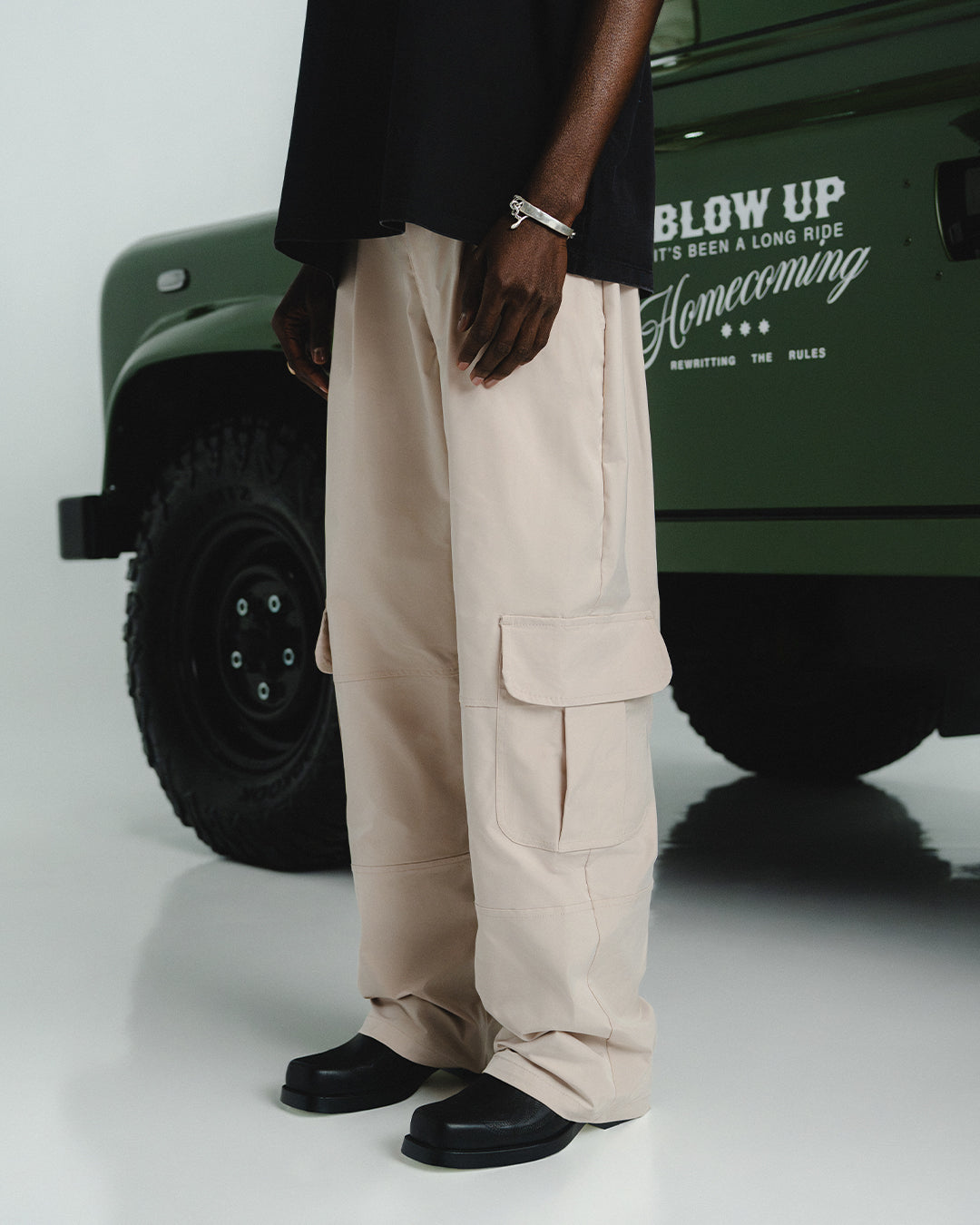 WESTERN OATMEAL WIDE CARGO PANTS