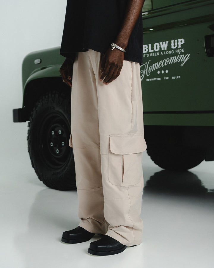 WESTERN OATMEAL WIDE CARGO PANTS
