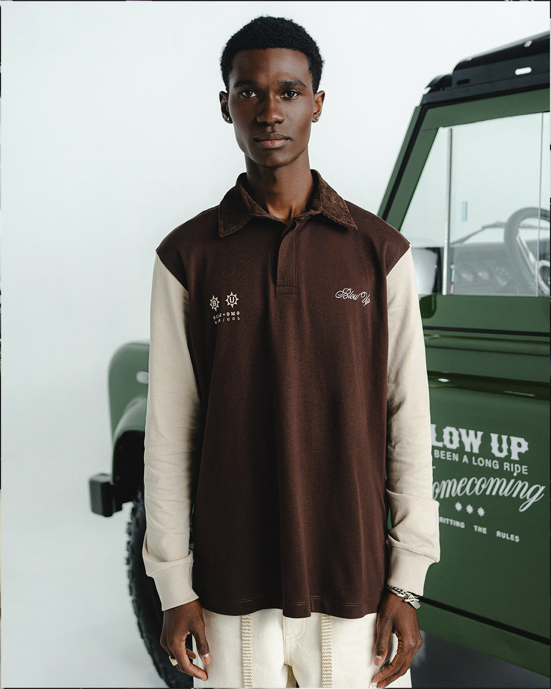 DESERT BROWN LONGSLEEVE POLO