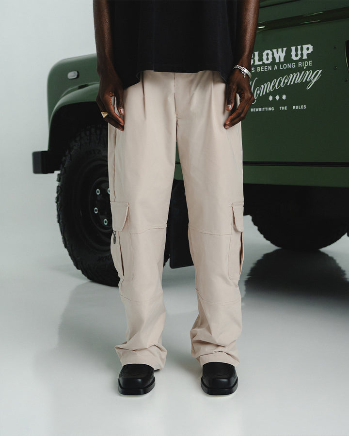 WESTERN OATMEAL WIDE CARGO PANTS