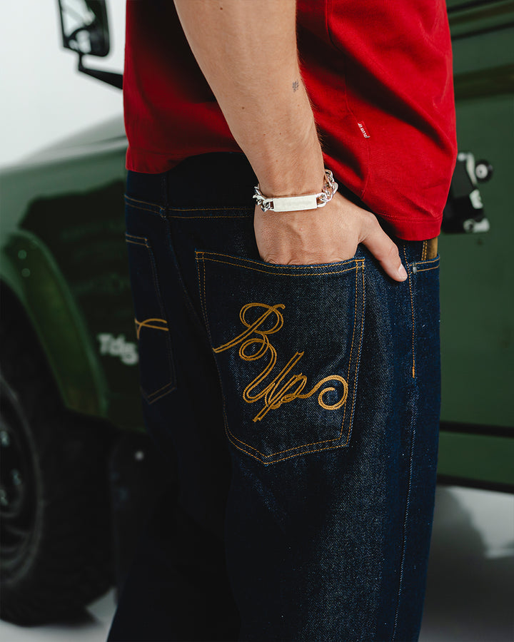 WESTERN STRAIGHT FIT BLUE JEAN
