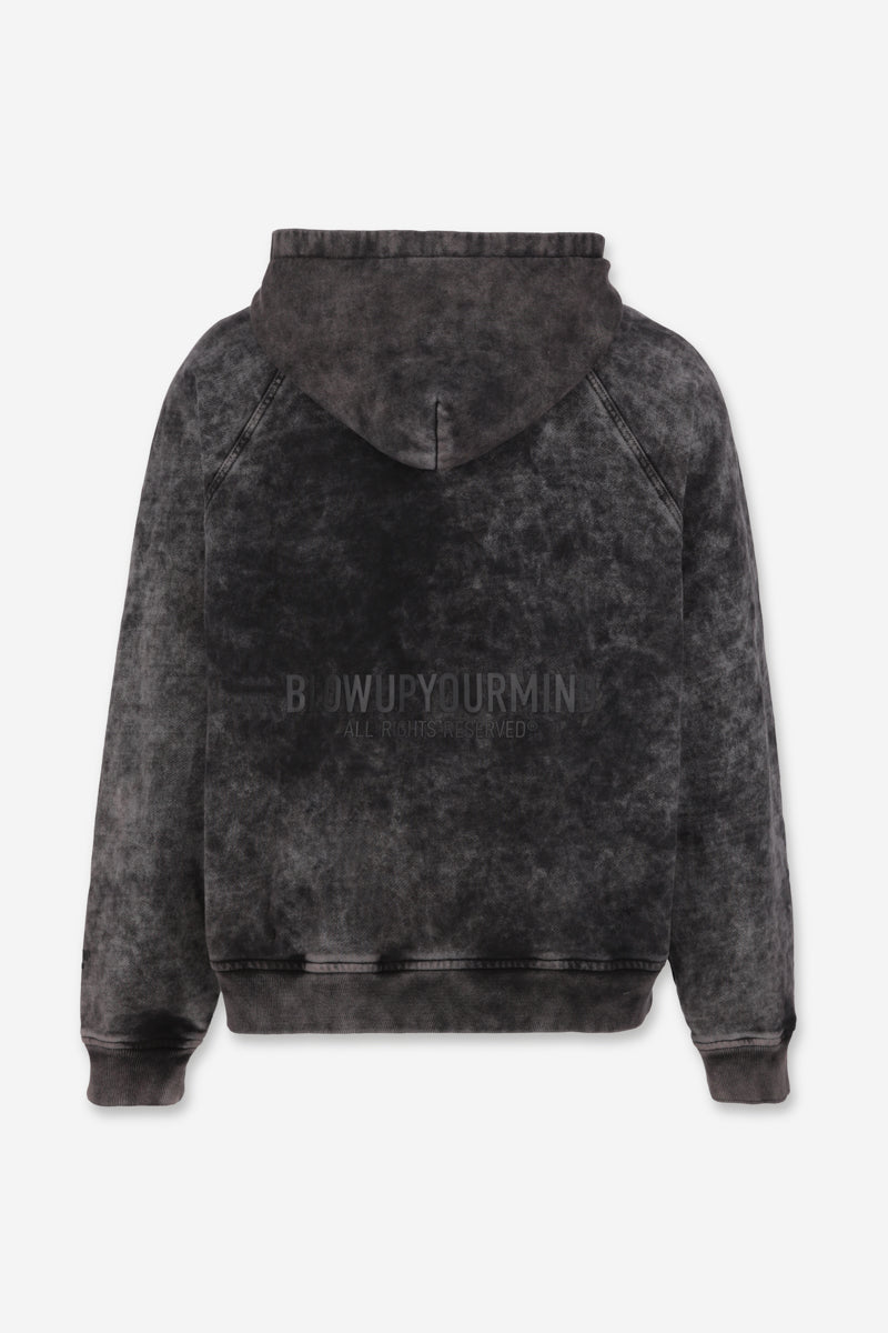 BLACK WASHED HOODIE