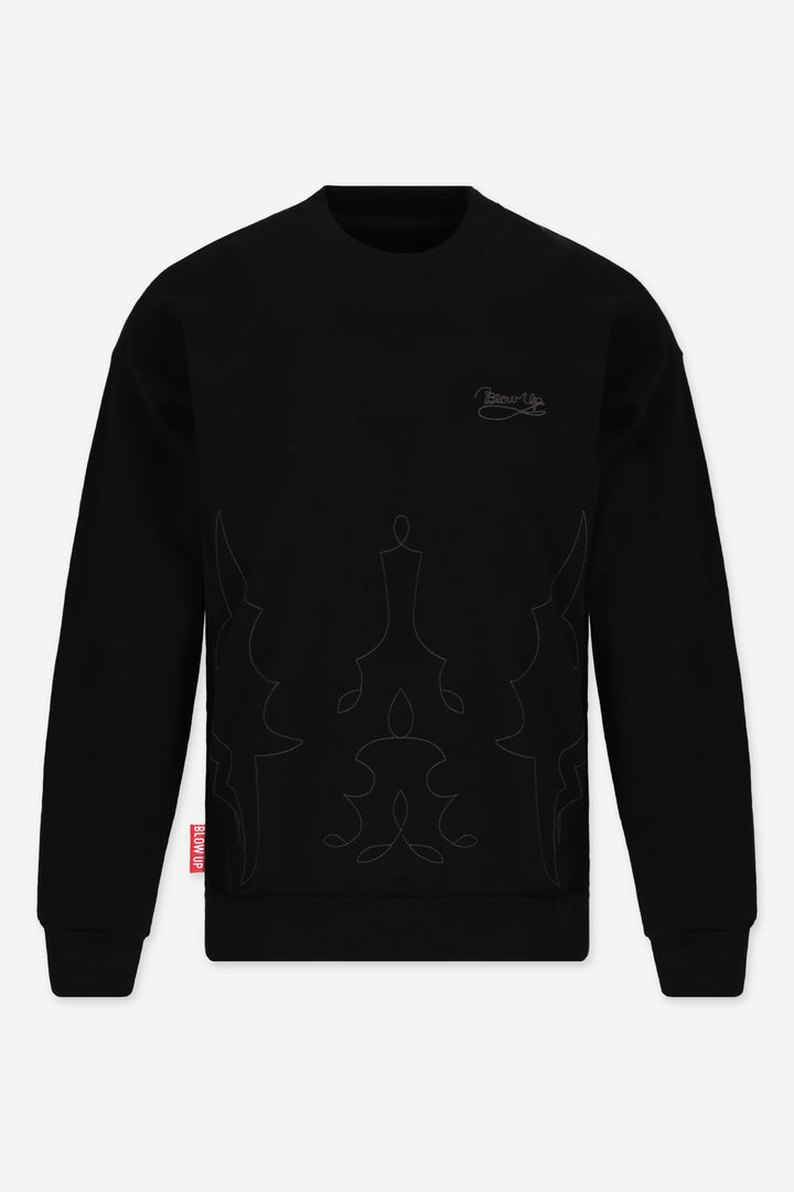 HOMECOMING BLACK CREWNECK SWEATER