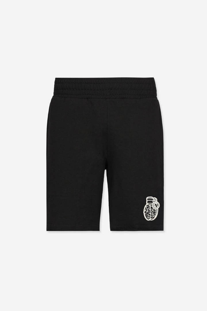 BURST REGULAR FIT BLACK SWEAT SHORTS