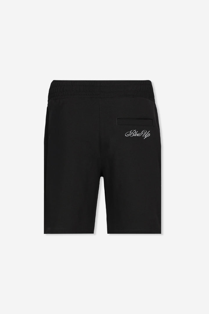 BURST REGULAR FIT BLACK SWEAT SHORTS