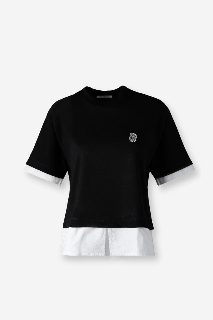 Short sleeve double t-shirt black