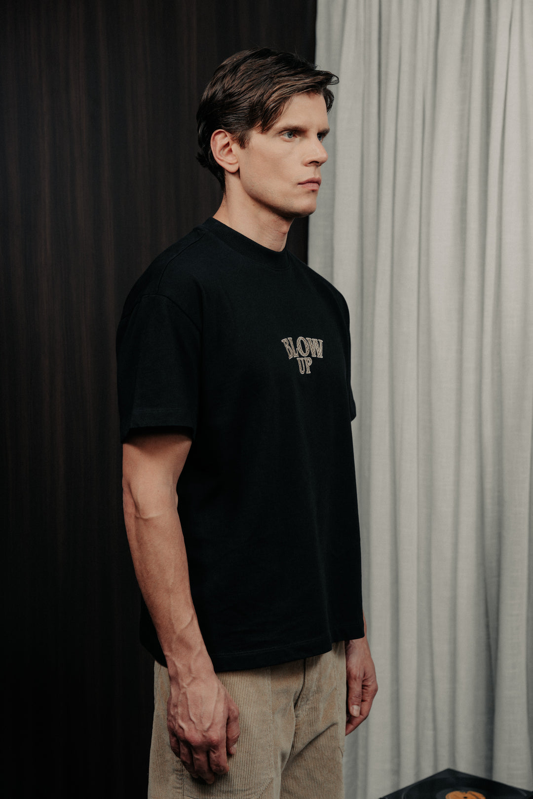 Loose fit black t-shirt  in cotton
