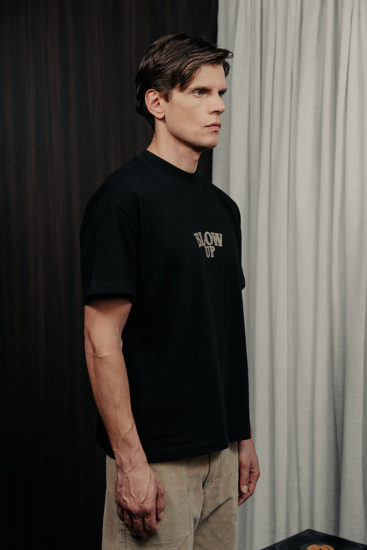 Loose fit black t-shirt  in cotton
