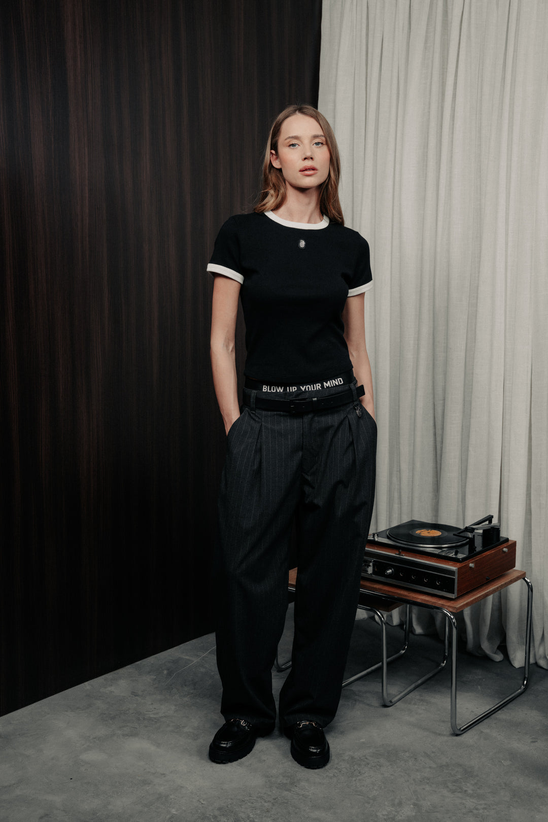 Short sleeve t-shirt black in cotton