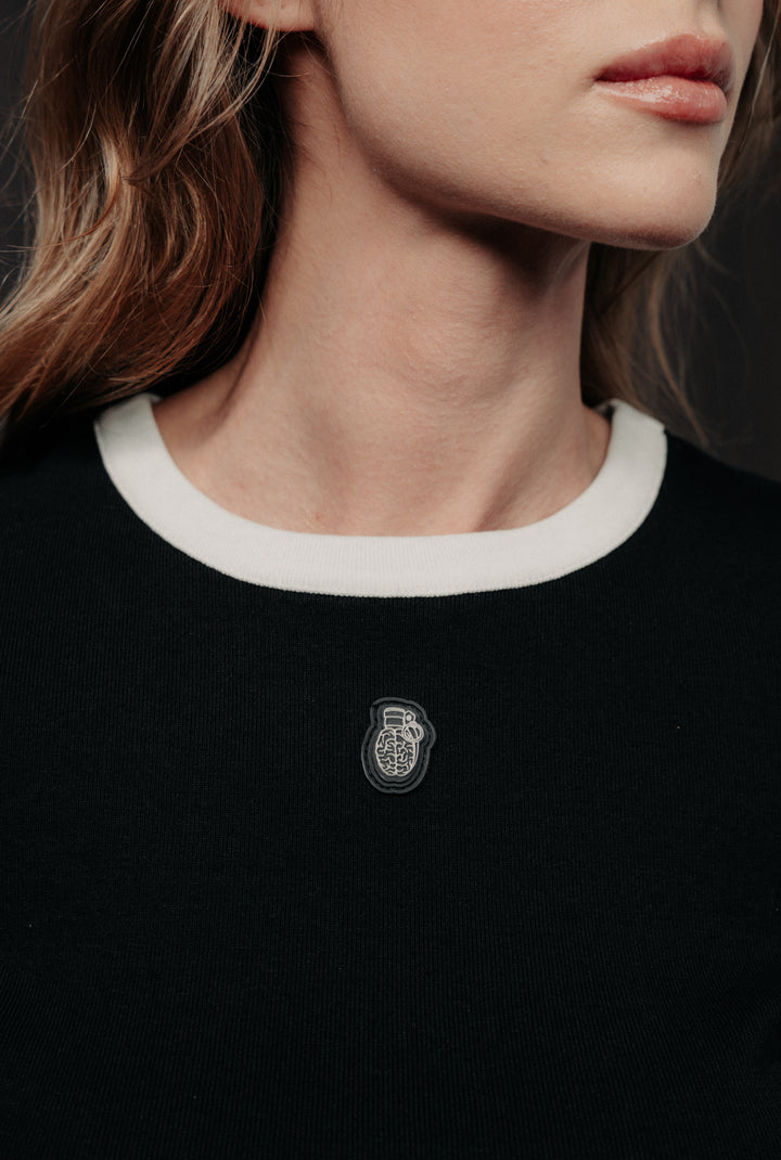 Short sleeve t-shirt black in cotton