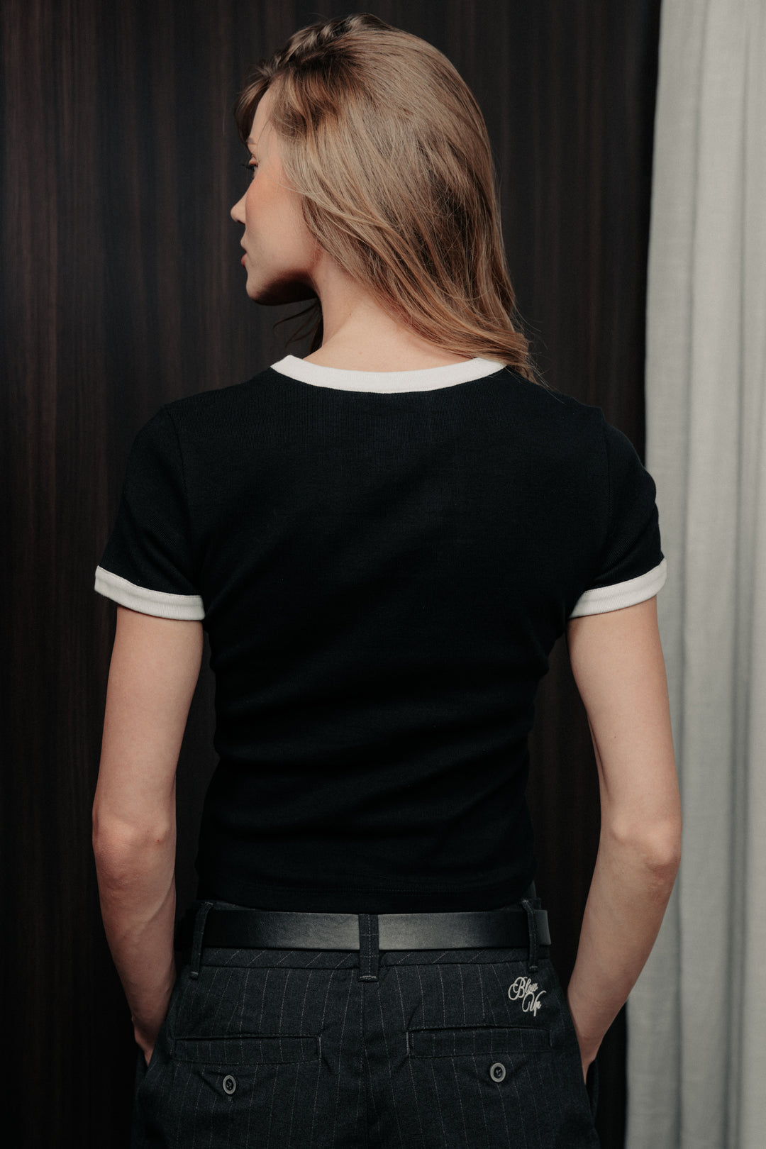 Short sleeve t-shirt black in cotton