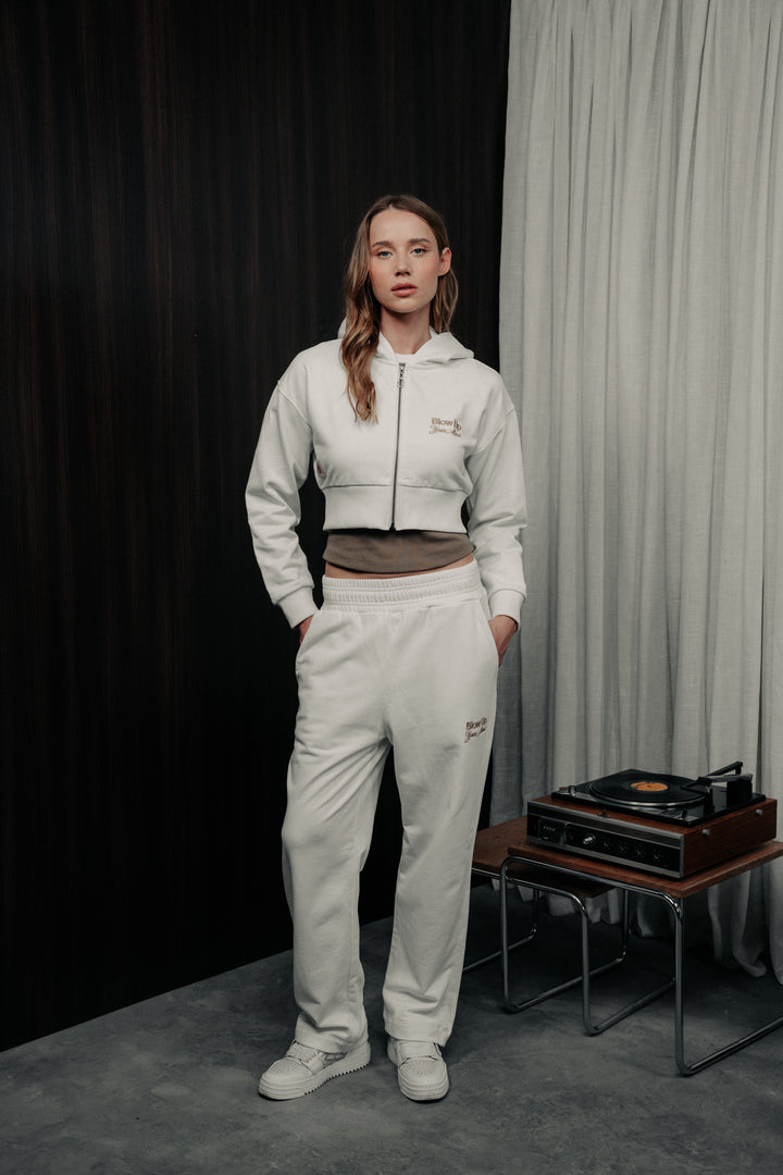 Short hoodie ivory