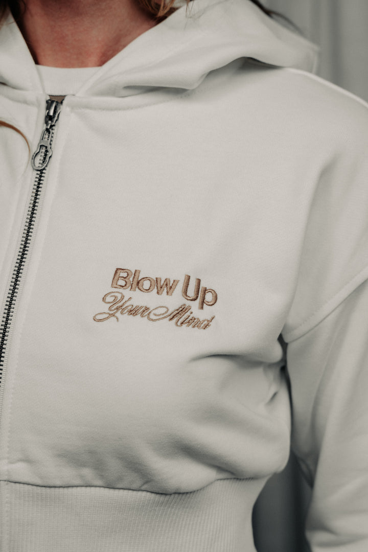 Short hoodie ivory