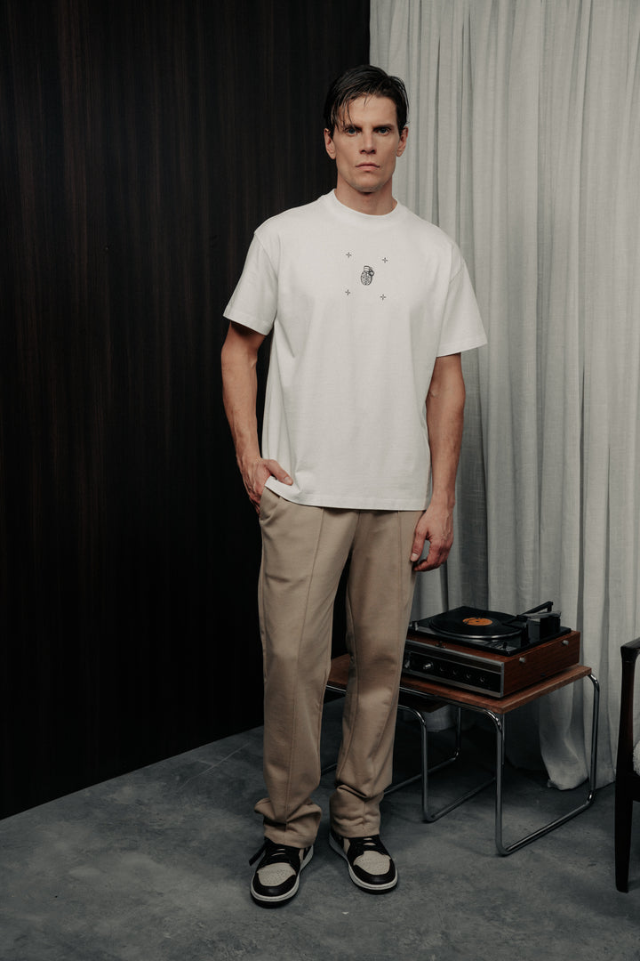 Minimal regular fit ivory t-shirt