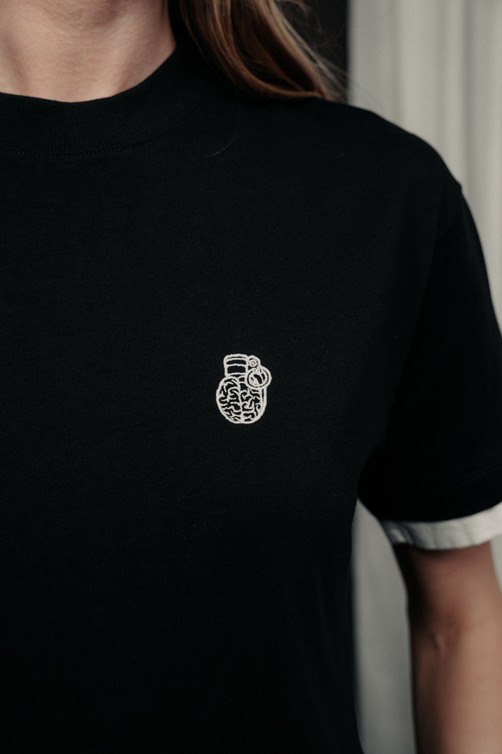 Short sleeve double t-shirt black