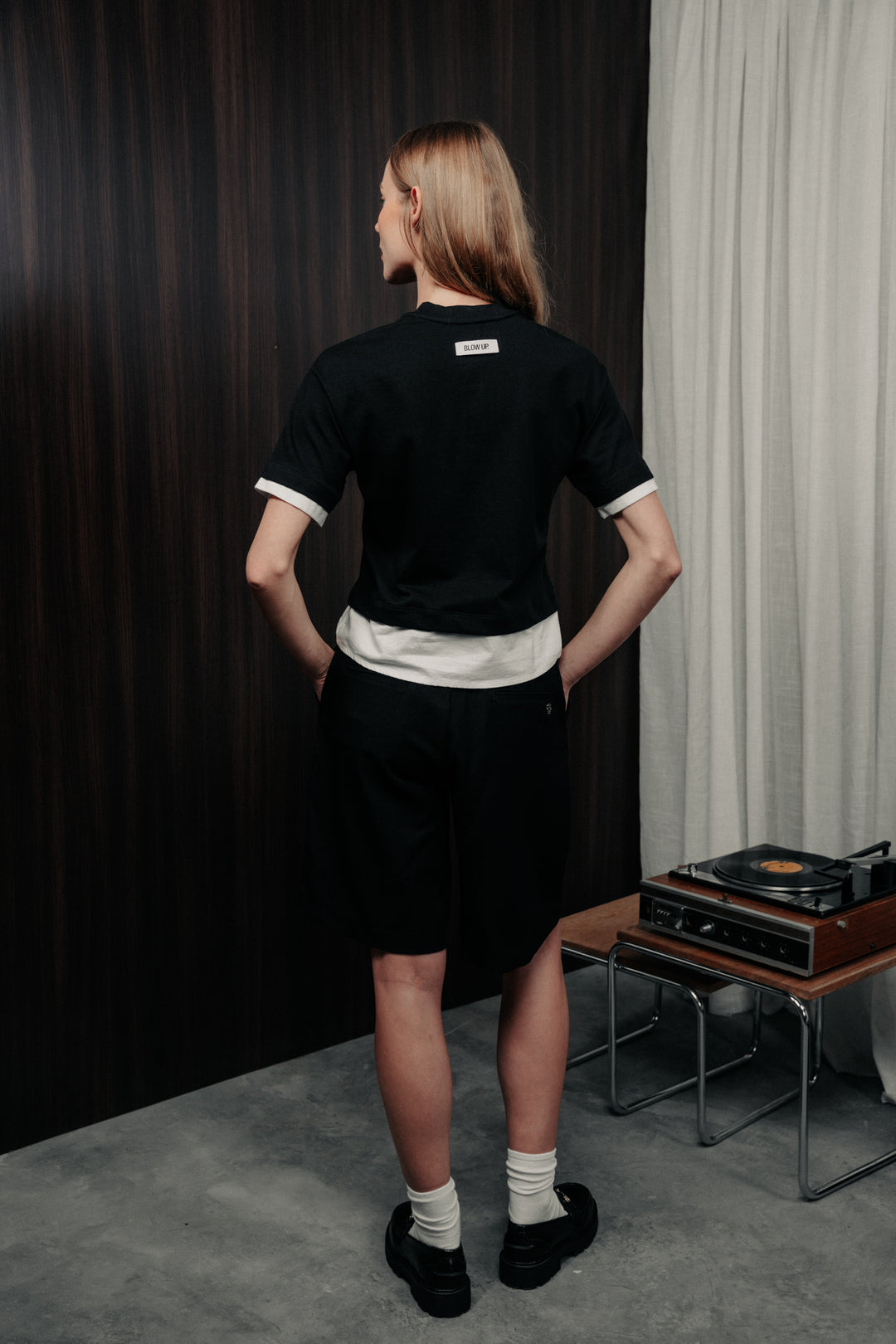 Short sleeve double t-shirt black