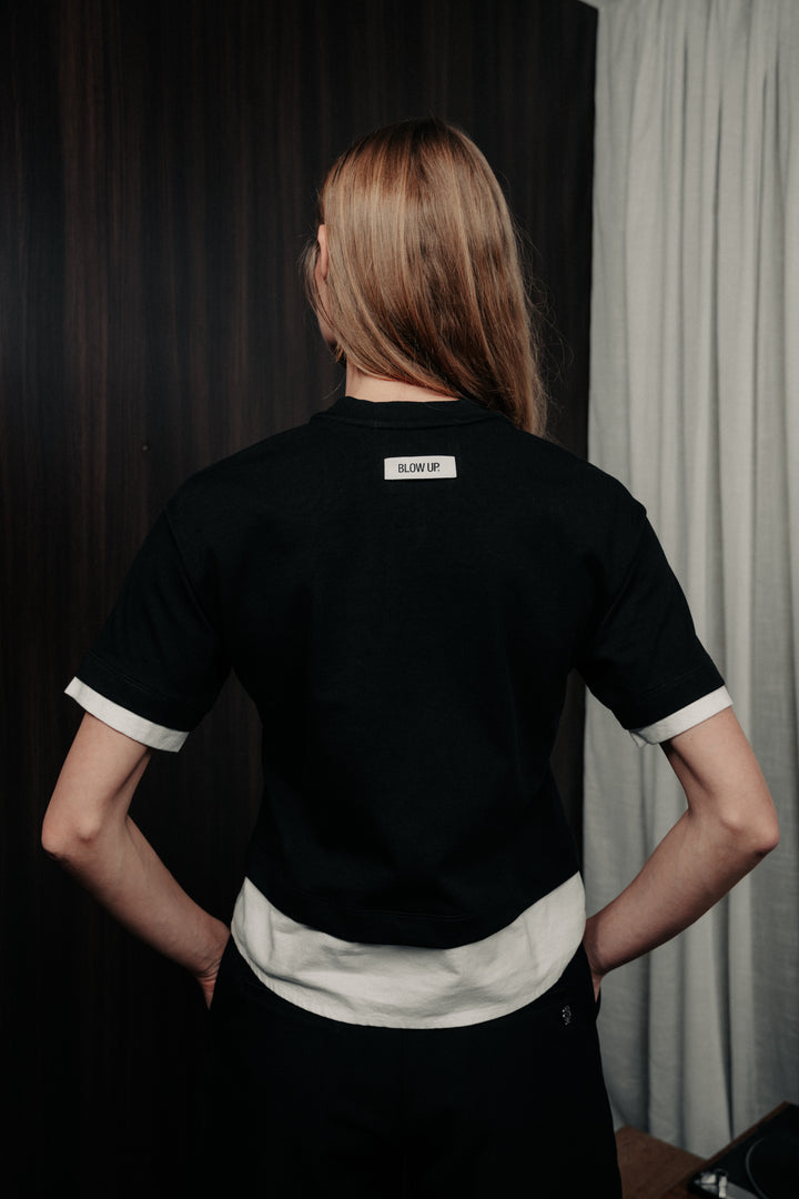 Short sleeve double t-shirt black