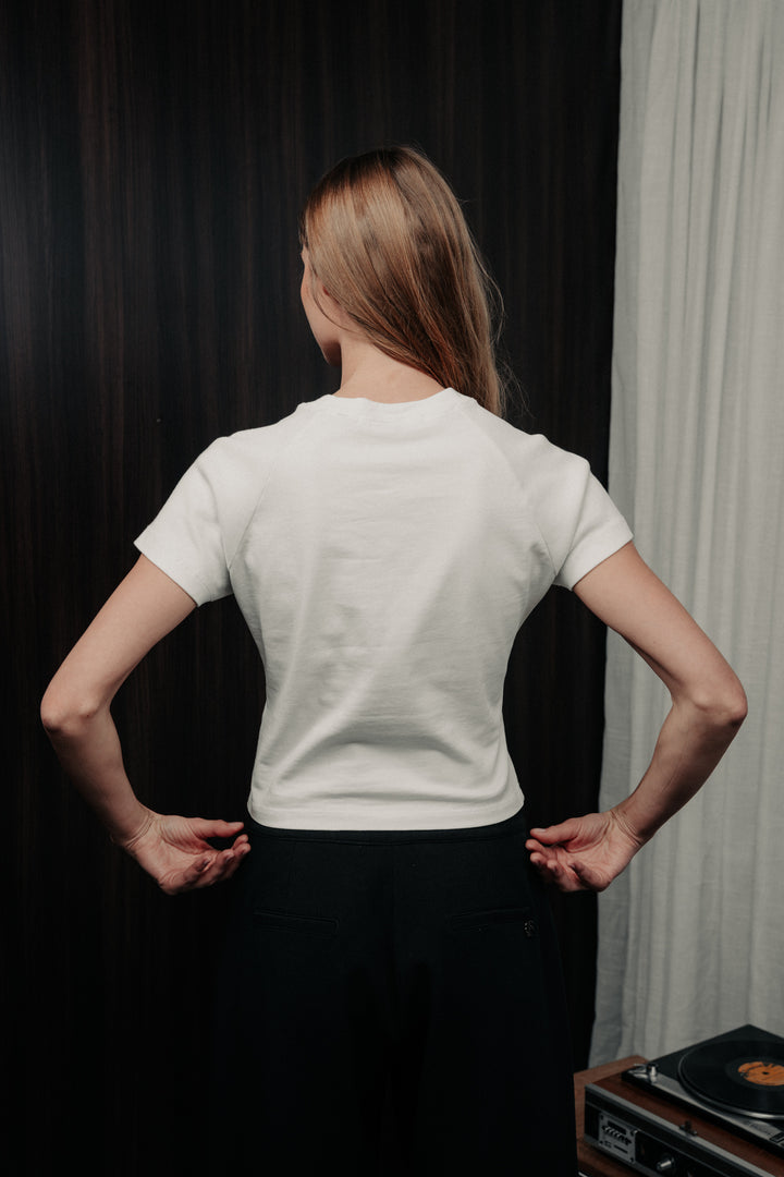 Short sleeve ivory top