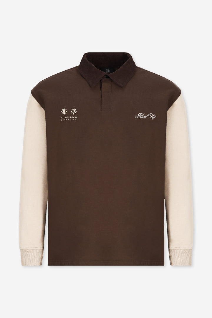 DESERT BROWN LONGSLEEVE POLO