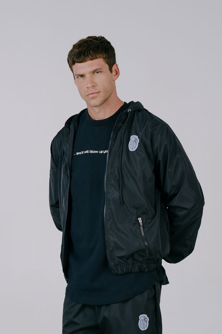 Black Windbreaker Jacket