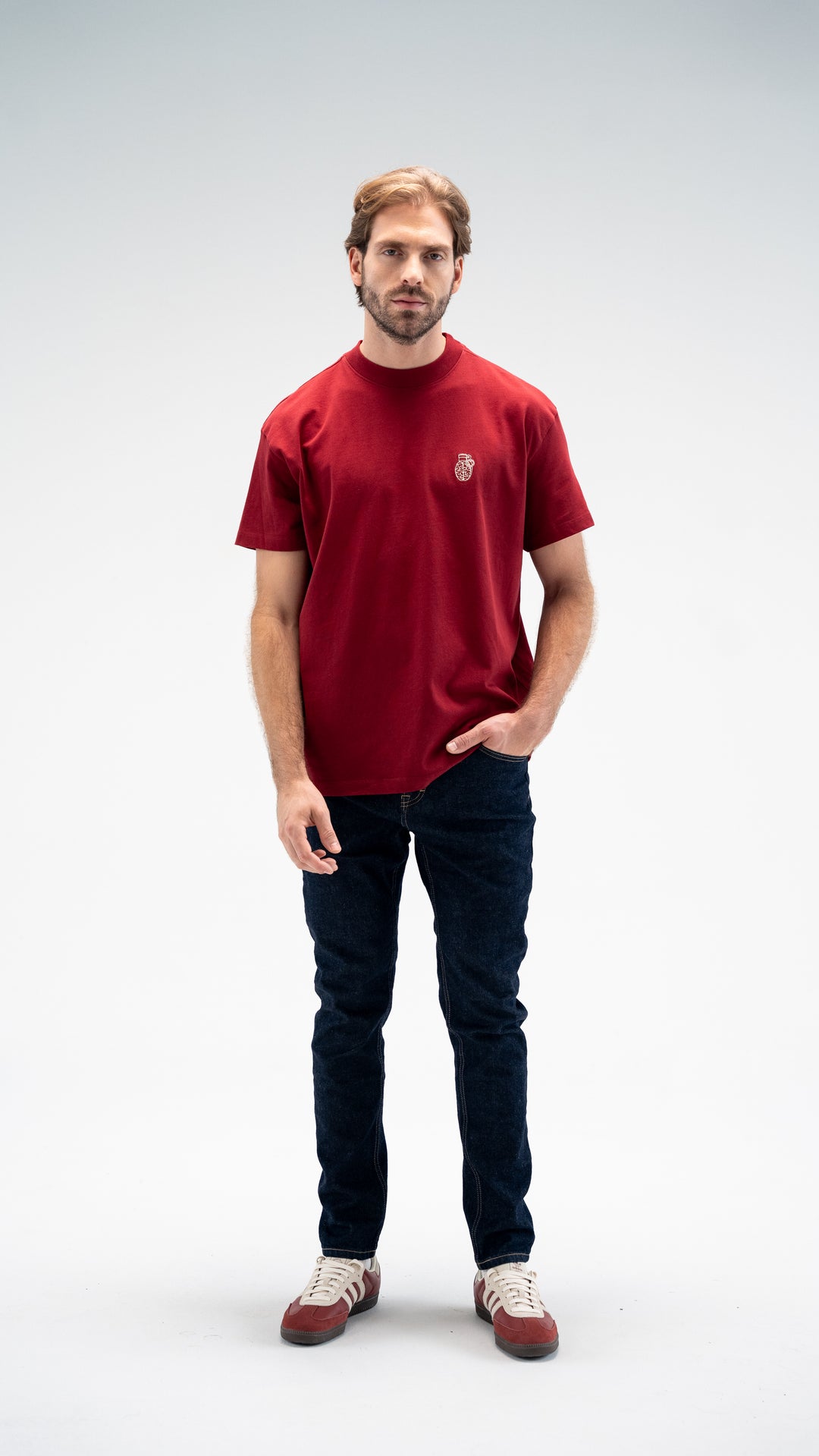 CORE REGULAR FIT RED WINE T-SHIRT